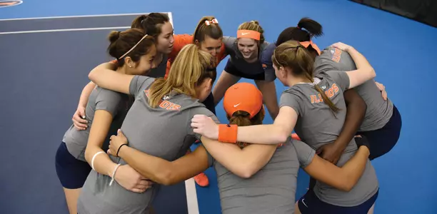 Illini huddle vs. Northwestern 2/26/16