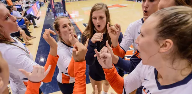VB - Team Huddle vs. Purdue