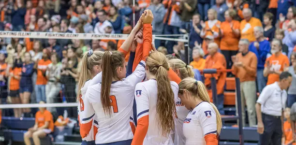 VB - Team Huddle vs. Penn State