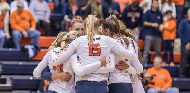 VB - Team Huddle vs. Northwestern