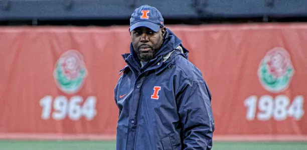 Donnie Abraham at spring practice - Feb. 14, 2017