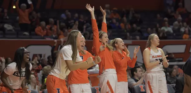 Bench celebration vs Iowa