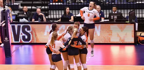 VB - Team Celebration vs. Michigan