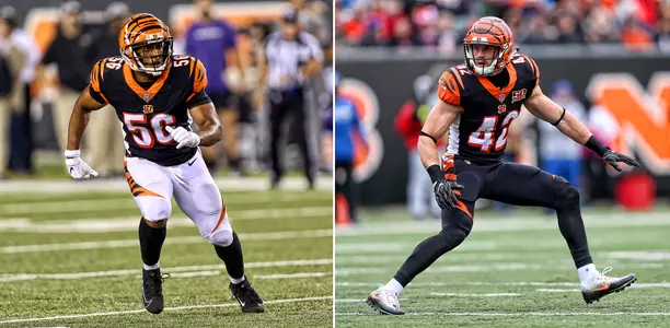 Hardy Nickerson and Clayton Fejedelem Cincinnati Bengals