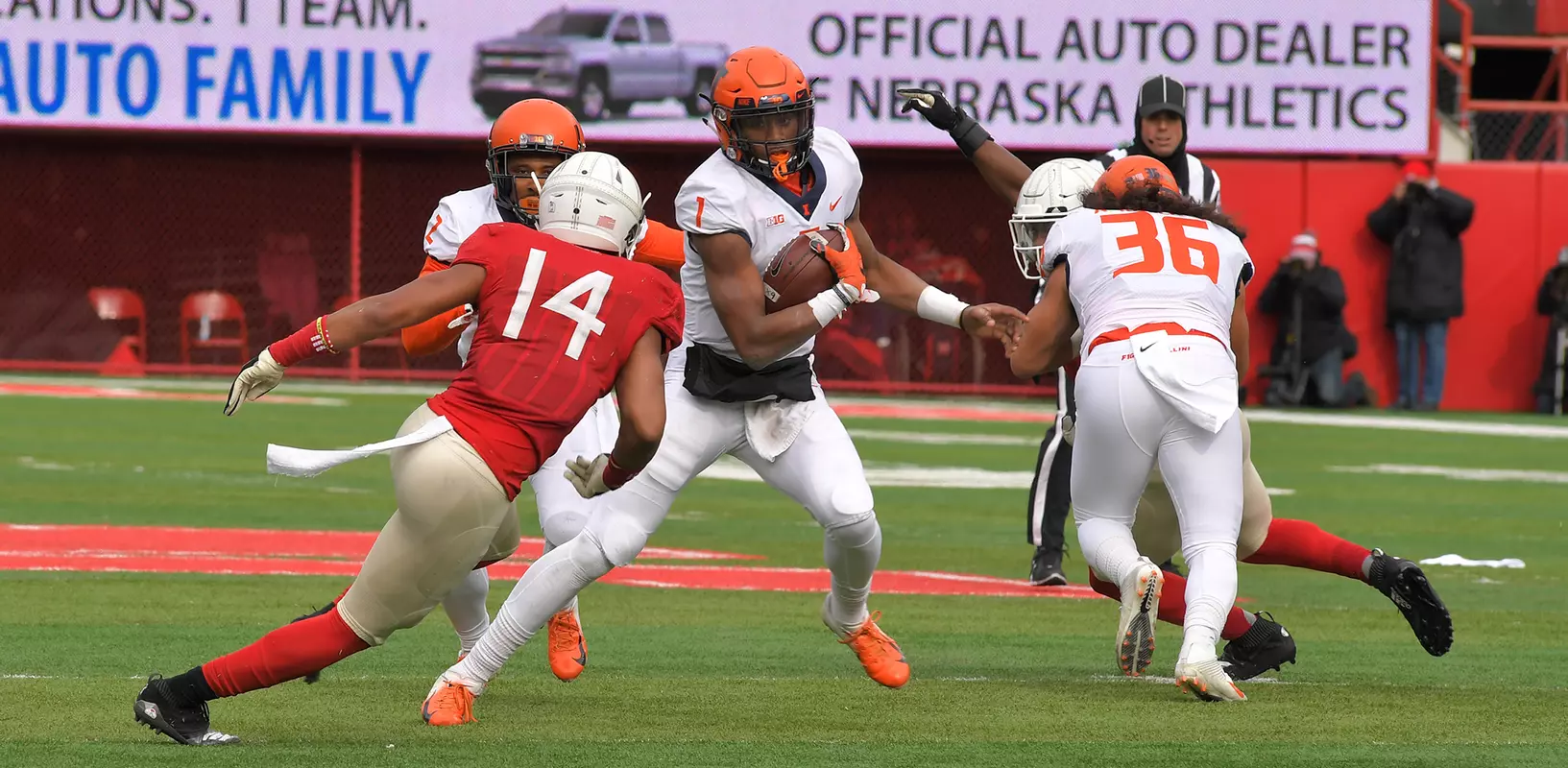 AJ Bush Jr. - Illinois Football at Nebraska - 11/10/2018