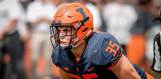 linebacker Jake Hansen #35 of the Illinois Fighting IlliniSeptember 1, 2018 Illinois Football vs. Kent State in Champaign, IllinoisPhoto Credit: Craig Pessman / Illinois Athletics