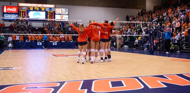 Team Celebration - Illinois Volleyball vs. Eastern Michigan (NCAA First Round) - 11/30/2018