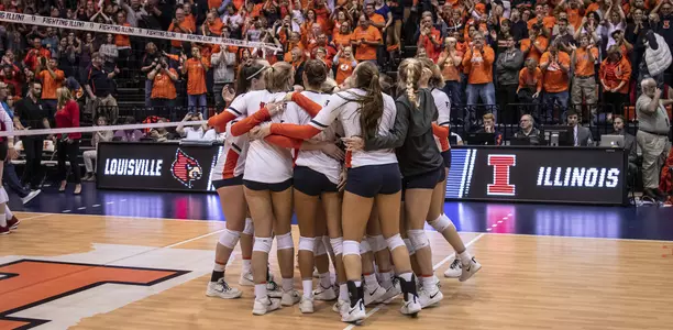 Team Celebration - Illinois Volleyball vs. Louisville (NCAA Second Round) - 12/01/2018