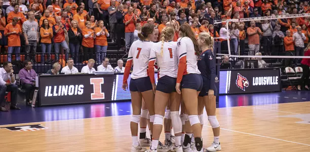 Team Huddle - Illinois Volleyball vs. Louisville (NCAA Second Round) - 12/01/2018