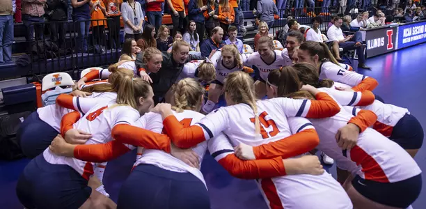 Team Huddle - Illinois Volleyball vs. Louisville (NCAA Second Round) - 12/01/2018
