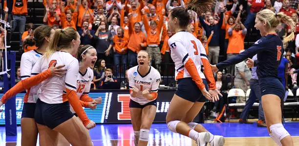 Match Point Team Celebration - Illinois Volleyball vs. Wisconsin (NCAA Regional Final) - 12/08/2018