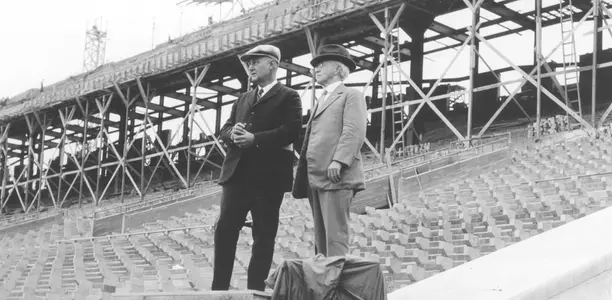George Huff, Bob Zuppke - Memorial Stadium Construction - University of Illinois