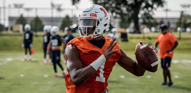 AJ Bush Jr. 2018- Football Training Camp: August 3, 2018Photo Credit: Trevor Diedrich / Illinois Athletics