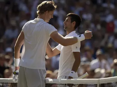 Wimbledon Finals - Anderson and Djokovic Hugging