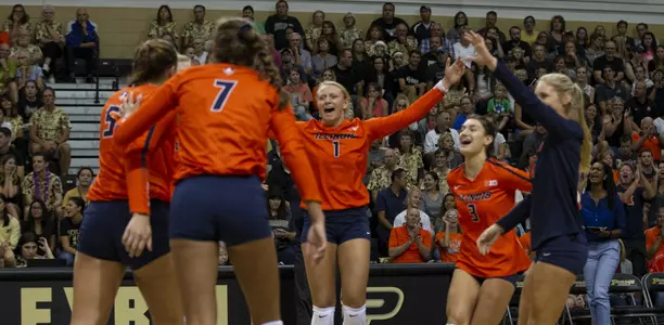 VB - Team Celebration at Purdue