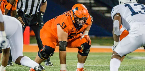 offensive lineman Nick Allegretti #53 of the Illinois Fighting IlliniSeptember 21, 2018 Illinois Football vs. Penn State in Champaign, IllinoisPhoto Credit: Craig Pessman / Illinois Athletics