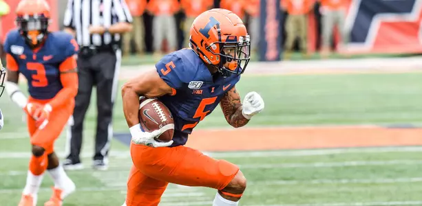Illinois Fighting Illini wide receiver Trevon Sidney (5)Illinois Football vs. Akron in Champaign, IllinoisAugust 31, 2019