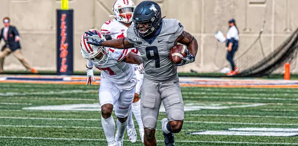 Illinois Fighting Illini wide receiver Josh Imatorbhebhe (9)Illinois Football vs. Wisconsin in Champaign, IllinoisOctober 19, 2019