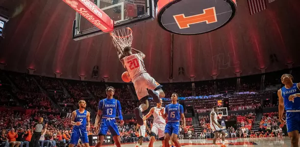 Da'Monte Williams (20)Illinois Men's Basketball vs. Hampton in Champaign, Illinois.November 23, 2019Photo Credit: Craig Pessman / Illinois Athletics