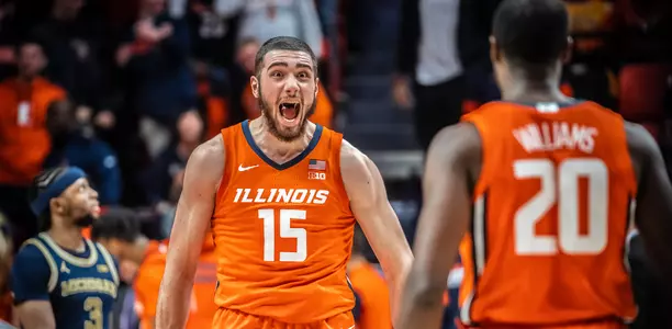 Giorgi Bezhanishvili (15)Illinois Men's Basketball vs. Michigan in Champaign, Illinois.December 11, 2019Photo Credit: Michael Glasgow / Illinois Athletics