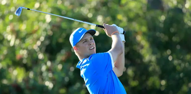 WINTER GARDEN, FLORIDA - DECEMBER 14: Nick Hardy plays a shot on the 17th hole during the Korn Ferry Tour Q-School Tournament Finals at Orange County National Panther Lake course on December 14, 2019 in Winter Garden, Florida. (Photo by Sam Greenwood/Getty Images)