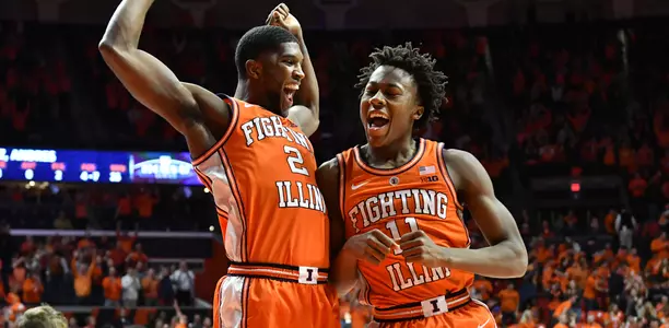 Ayo Dosunmu, Kipper Nichols - Illinois Men's Basketball vs. Michigan State - 02/09/2019