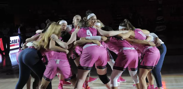 Huddle at Pink Game