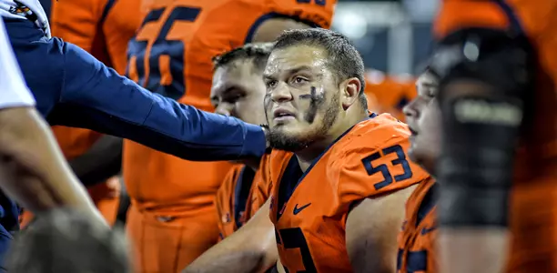 offensive lineman Nick AllegrettiSeptember 21, 2018 Illinois Football vs. Penn State in Champaign, IllinoisPhoto Credit: Mark Jones / Illinois Athletics