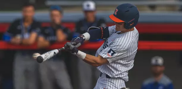 University of Illinois Baseball Michael Massey Junior 2B #6 takes a swing during Illinois Baseball vs Indiana State at Illinois Field on May 01, 2019 in Champaign, Illinois. Illinois defeated Indiana State 5-2. (Photo by Andy Wenstrand)