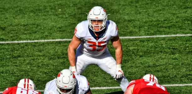 linebacker Jake Hansen of the Illinois Fighting IlliniIllinois Football vs. Wisconsin in Madison, Wisconsin10 10/20/18, 2018Photo Credit: Brad Leeb / Illinois Athletics