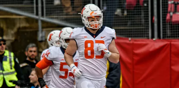 tight end Bobby Walker of the Illinois Fighting IlliniIllinois Football vs. Wisconsin in Madison, Wisconsin10 10/20/18, 2018Photo Credit: Brad Leeb / Illinois Athletics