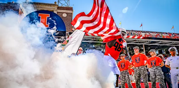 Illinois Fighting Illini defensive lineman Tymir Oliver (96), runout, flagIllinois Football vs. Eastern Michigan in Champaign, IllinoisSeptember 14, 2019