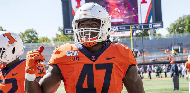 Illinois Fighting Illini defensive lineman Oluwole Betiku Jr. (47)Illinois Football vs. Eastern Michigan in Champaign, IllinoisSeptember 14, 2019