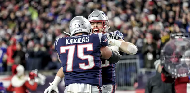 Ted Karras and Matt LaCosse with the Patriots - Dec. 22, 2019