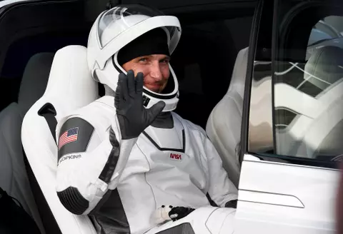 SpaceX Crew-1 astronaut Michael Hopkins wavs to the crowd before heading to the launch pad Sunday, November 15, 2020. He is one of four astronauts who will ride a Falcon 9 rocket to the International Space Station. Mandatory Credit: Craig Bailey/FLORIDA TODAY via USA TODAY NETWORK
Space X Nasa Crew 1 Launch