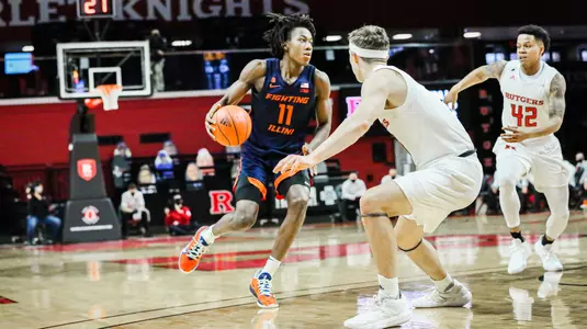 Ayo Dosunmu (11)Illinois Fighting Illini Men's Basketball at Rutgers - 12/20/20