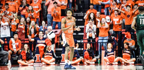 Ayo Dosunmu (11) fans celebration okrush krushIllinois Men's Basketball vs. Michigan State in Champaign, ILLFebruary 11, 2020