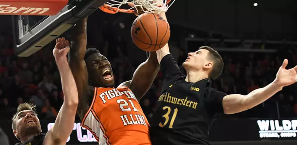 Kofi Cockburn (21)Illinois Men's Basketball at Northwestern in Evanston, Illinois