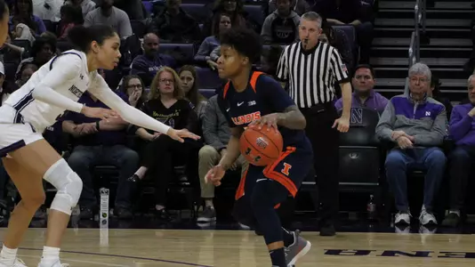 Senior guard Brandi Beasley at No. 14 Northwestern, Feb. 29, 2020