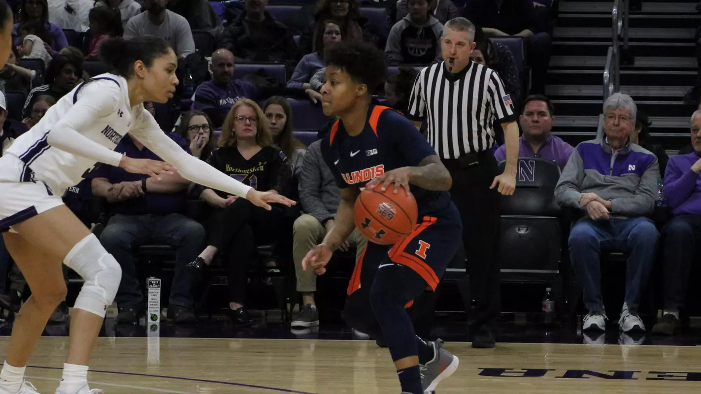 Senior guard Brandi Beasley at No. 14 Northwestern, Feb. 29, 2020