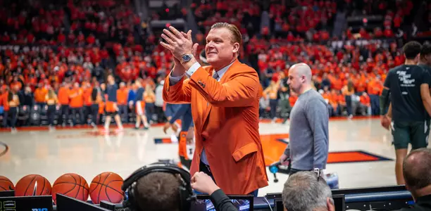 head coach Brad UnderwoodIllinois Men's Basketball vs. Michigan State in Champaign, Illinois.February 11, 2020Photo Credit: Michael Glasgow / Illinois Athletics