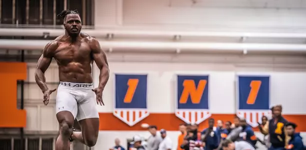 Oluwole Betiku Jr. at NFL Pro Day 2020
