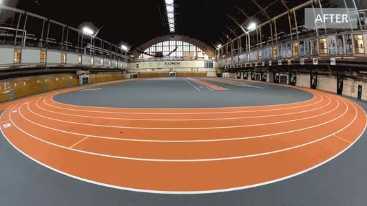 Illinois Track & Field - 2020-21 Armory Track Resurfacing Before and After