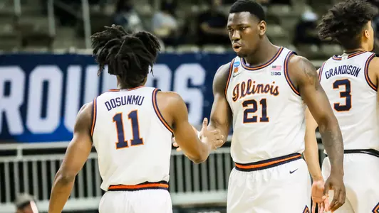 Ayo Dosunmu (11), Kofi Cockburn (21)Illinois Fighting Illini Men's Basketball vs. Drexel - 3/19/21, NCAA Tournament First Round
