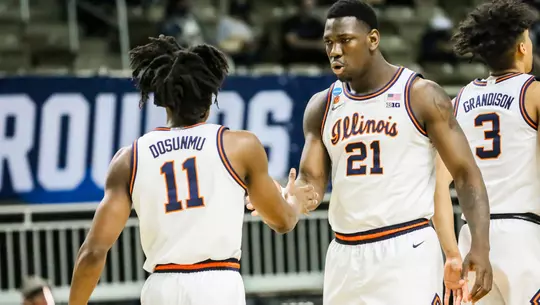 Ayo Dosunmu (11), Kofi Cockburn (21)Illinois Fighting Illini Men's Basketball vs. Drexel - 3/19/21, NCAA Tournament First Round