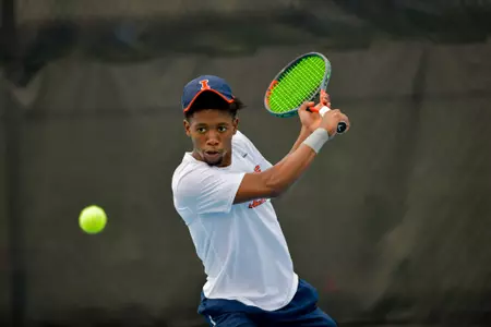 Siphosothando Montsi Illinois Fighting Illini Men's Tennis vs Michigan 03/26/2021
