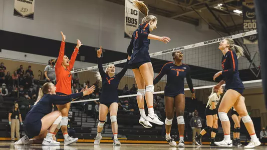 VB - Team Celebration at Purdue
