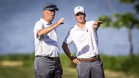 Head coach Mike Small with Adrien Dumont de Chassart