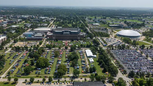 Memorial Stadium aerial tailgate