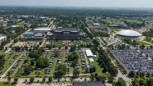 Memorial Stadium aerial tailgate